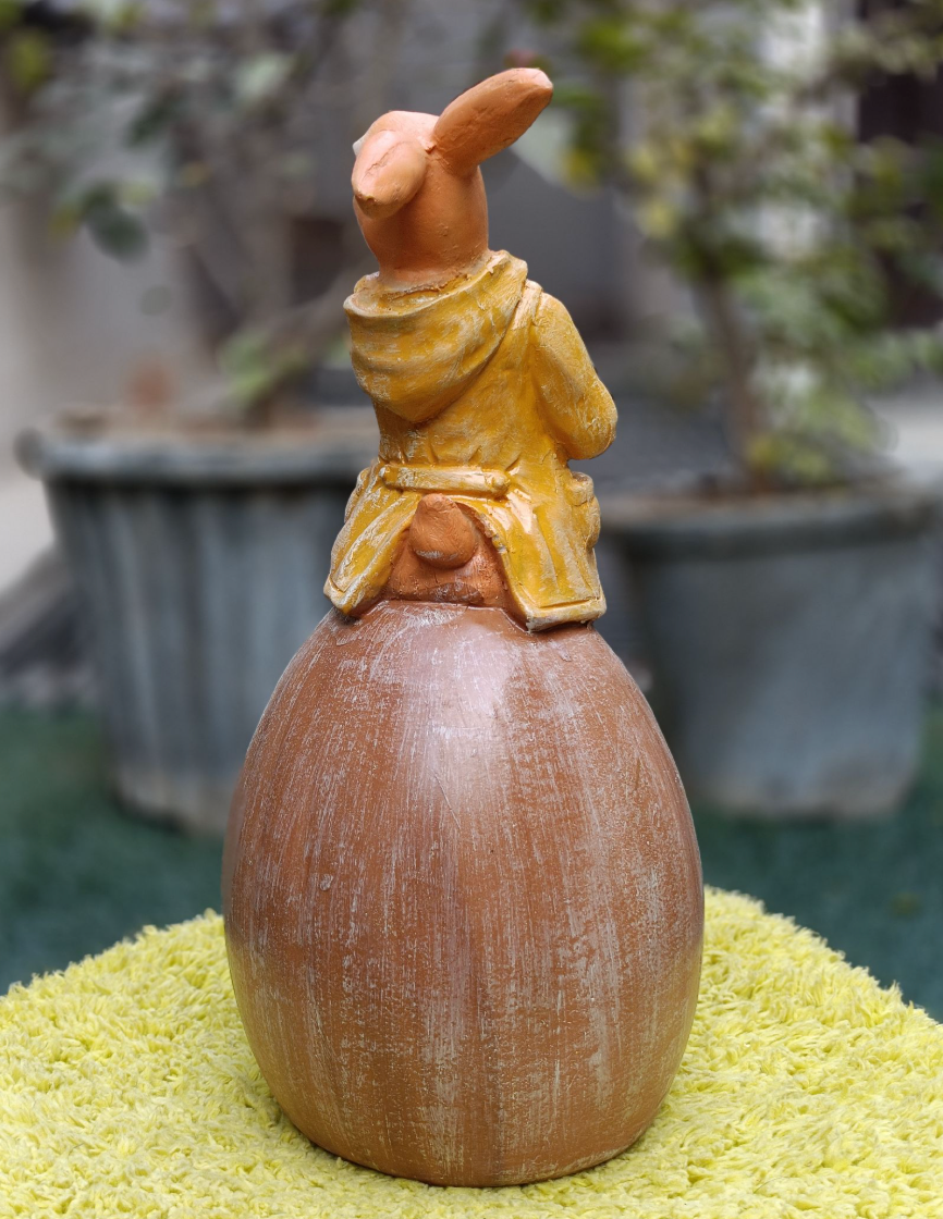 Cute Hoodie Bunny sitting on Egg