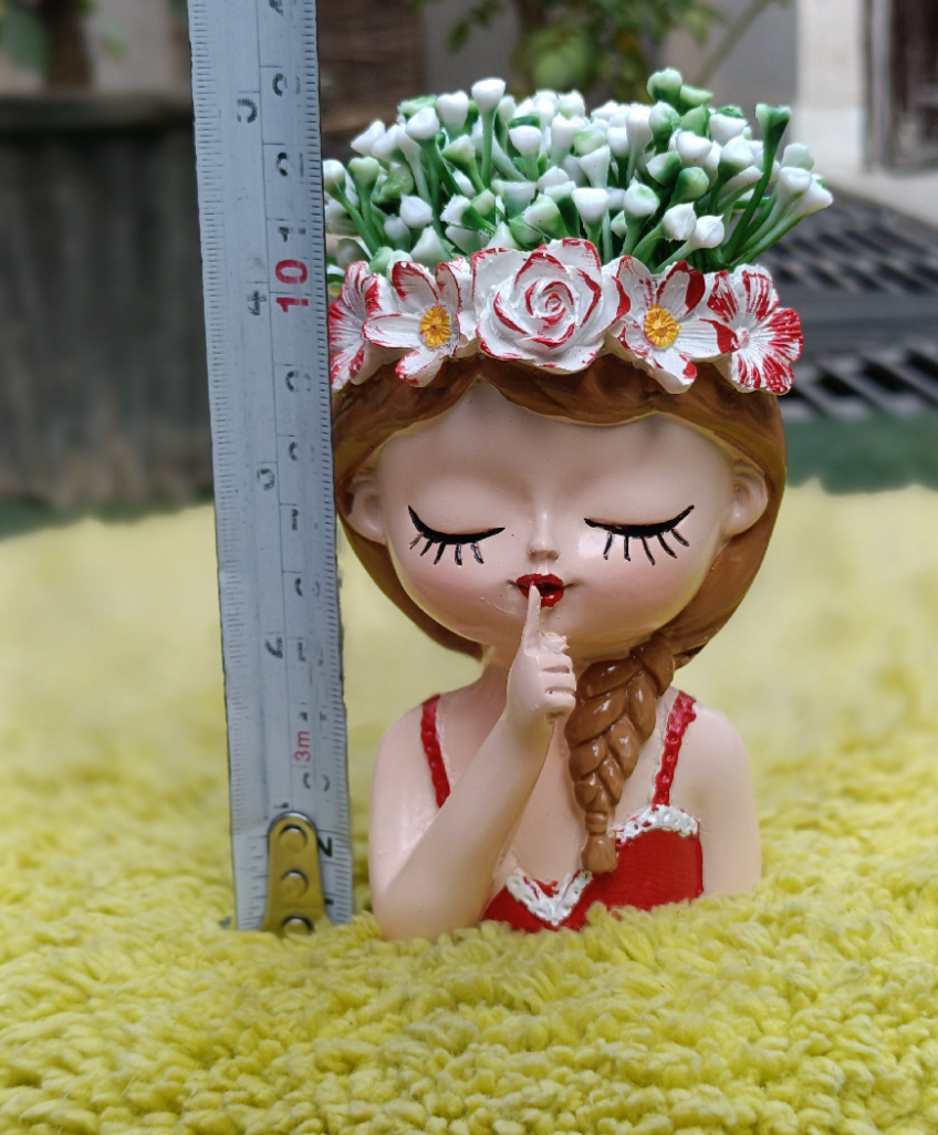 Girl Planter Christmas Theme
