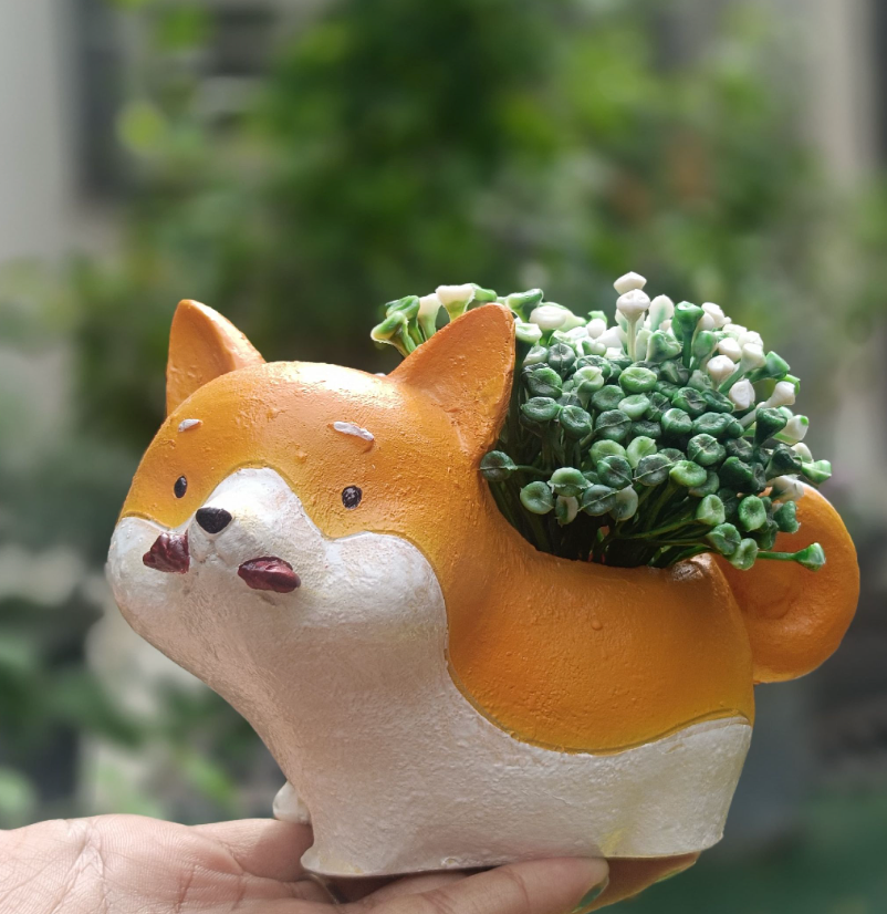 DOG WITH BONE PLANTER