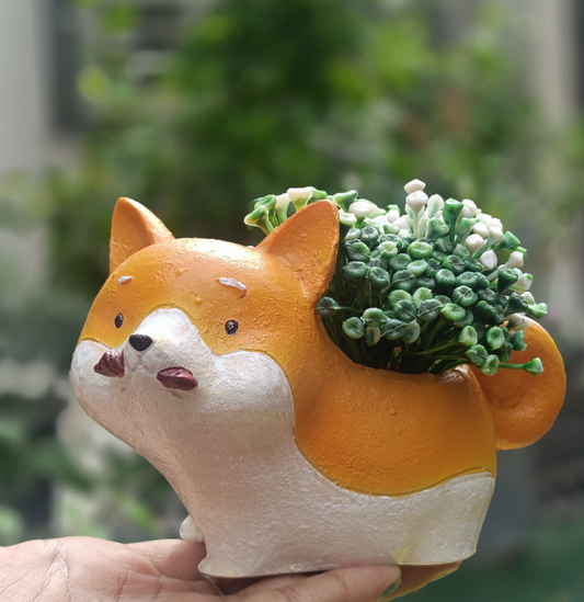 DOG WITH BONE PLANTER