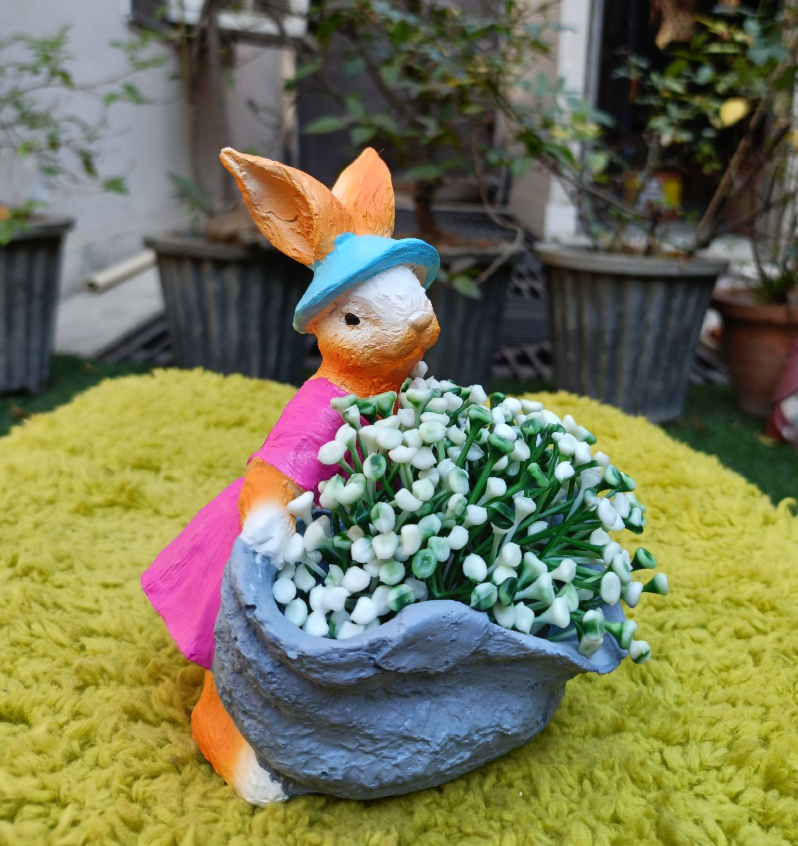 RABBIT BASKET PLANTER MODEL 5 (PINK)