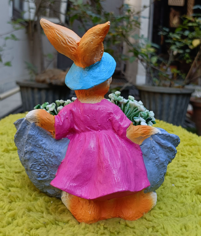 RABBIT BASKET PLANTER MODEL 5 (PINK)