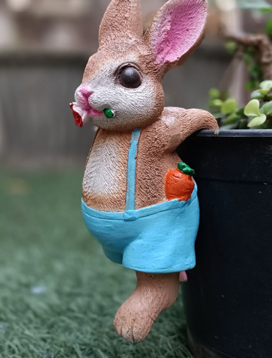 RABBIT MODEL 1 SIDE POT HANGING (COLOUR OF CLOTHES MAY VARY)