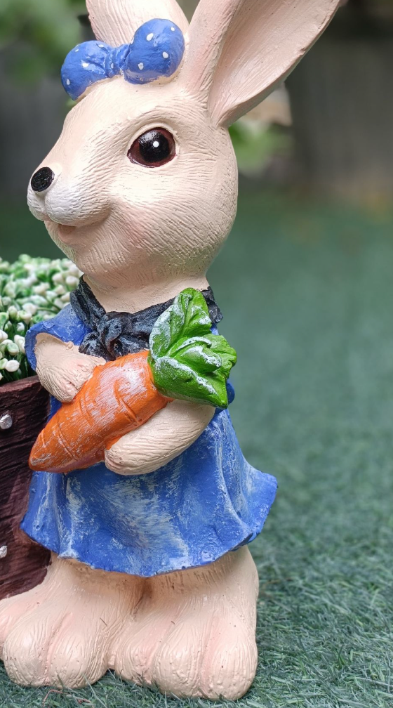 Female Bunny with Carrot Big Planter