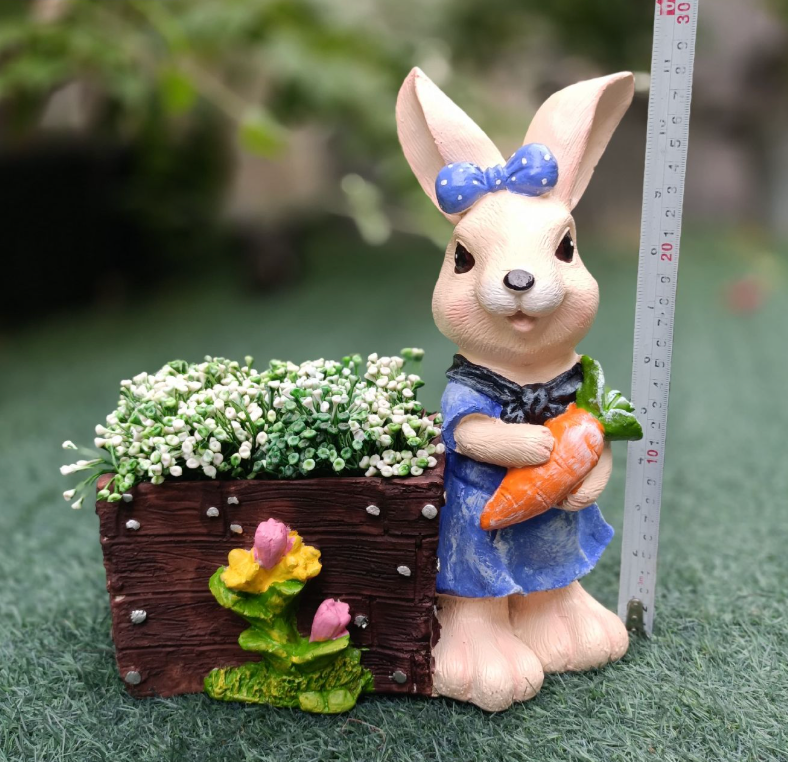 Female Bunny with Carrot Big Planter