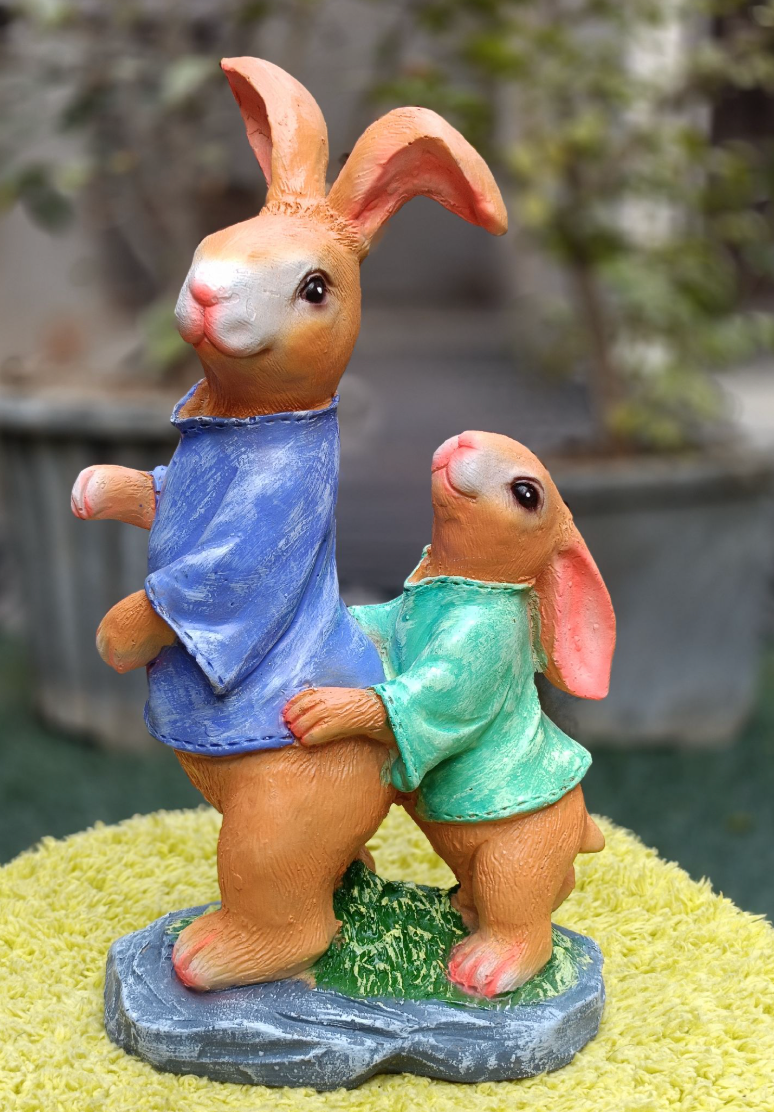 Rabbit with kit Figurine