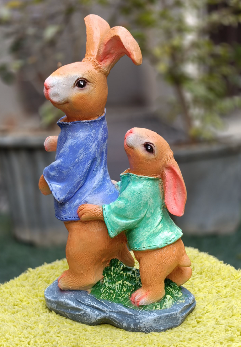 Rabbit with kit Figurine