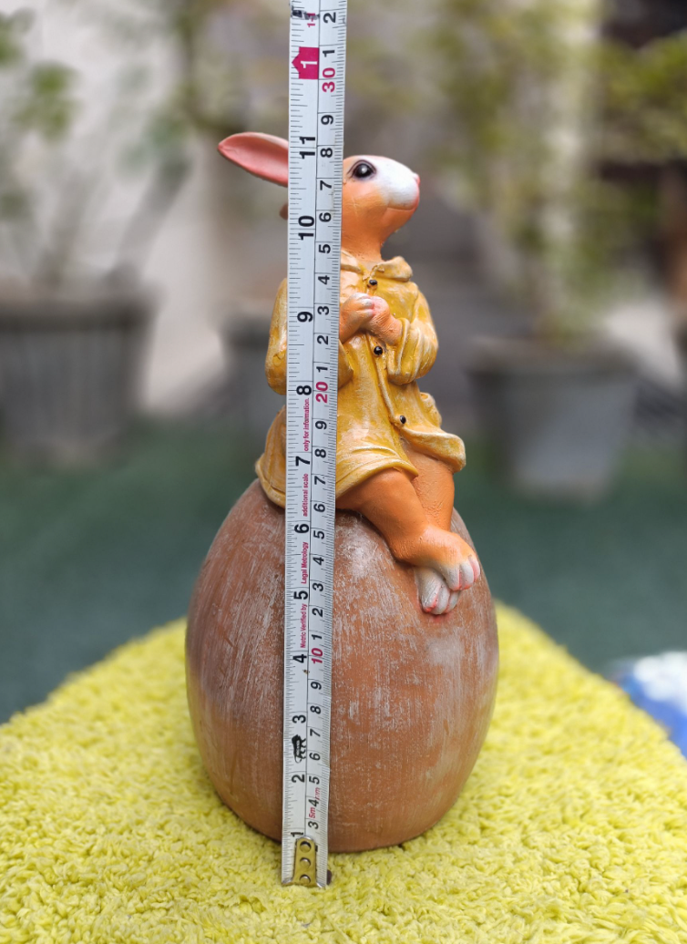 Cute Hoodie Bunny sitting on Egg